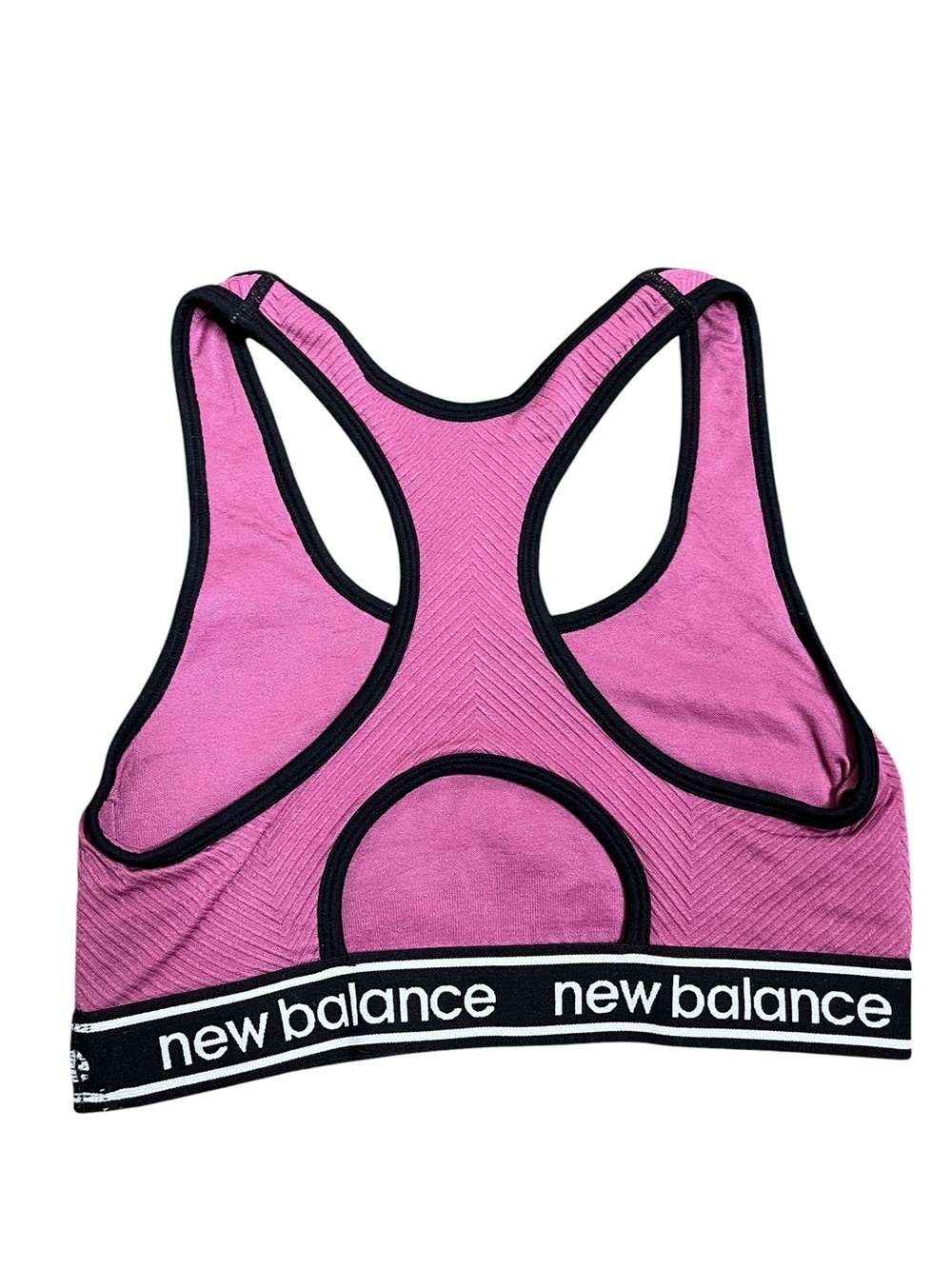 NEW BALANCE Logo Band Racerback Sports Bra Raspberry Pink S - Picture 7 of 8